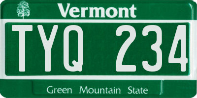 VT license plate TYQ234