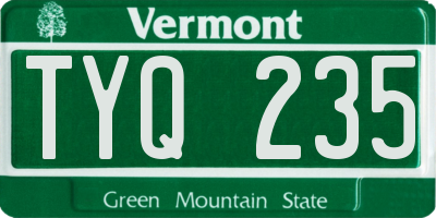 VT license plate TYQ235