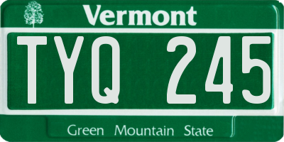VT license plate TYQ245