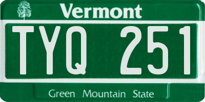 VT license plate TYQ251