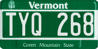 VT license plate TYQ268