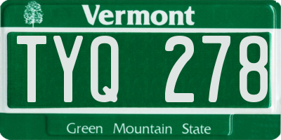 VT license plate TYQ278