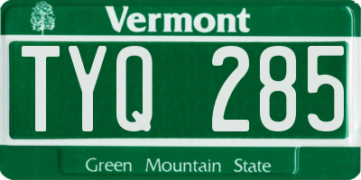VT license plate TYQ285