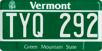 VT license plate TYQ292