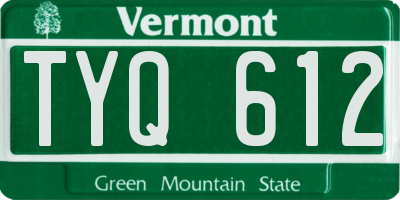VT license plate TYQ612