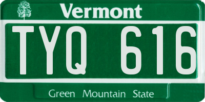 VT license plate TYQ616