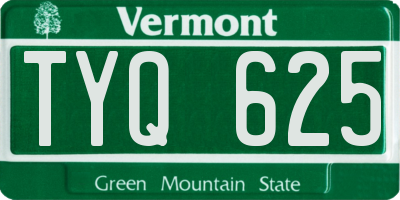 VT license plate TYQ625