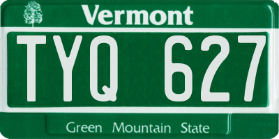 VT license plate TYQ627