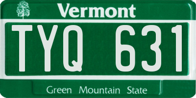 VT license plate TYQ631