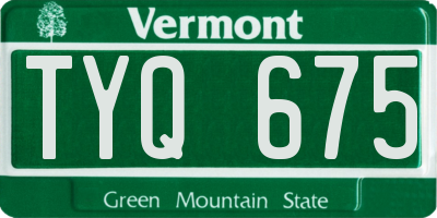 VT license plate TYQ675