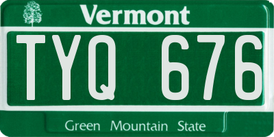 VT license plate TYQ676