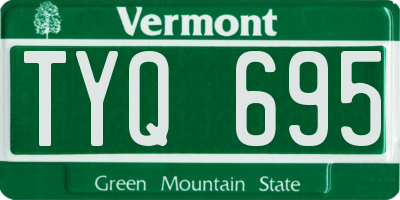 VT license plate TYQ695