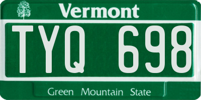 VT license plate TYQ698