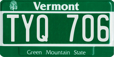 VT license plate TYQ706