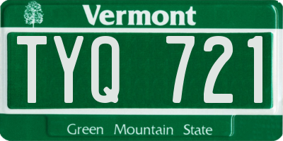 VT license plate TYQ721