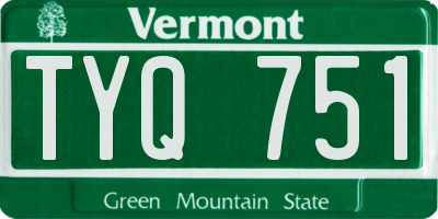 VT license plate TYQ751