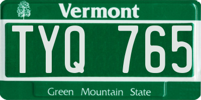 VT license plate TYQ765
