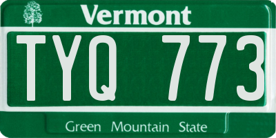 VT license plate TYQ773