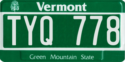 VT license plate TYQ778