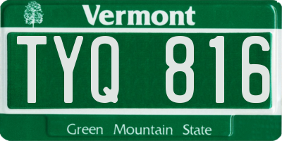 VT license plate TYQ816