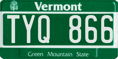 VT license plate TYQ866