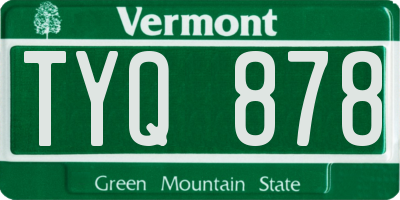 VT license plate TYQ878