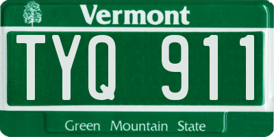 VT license plate TYQ911