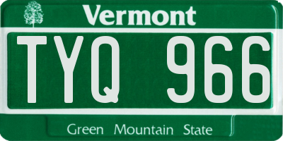 VT license plate TYQ966