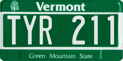 VT license plate TYR211