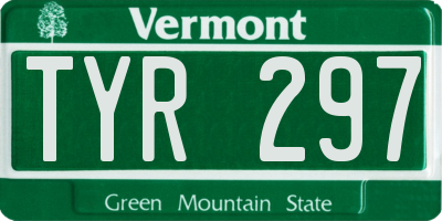 VT license plate TYR297