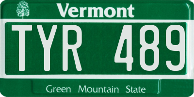 VT license plate TYR489