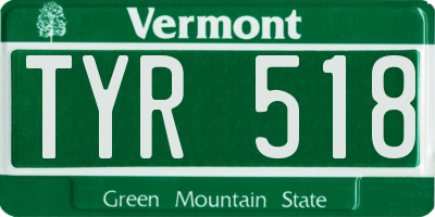 VT license plate TYR518