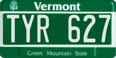 VT license plate TYR627