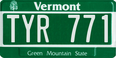 VT license plate TYR771