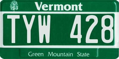 VT license plate TYW428