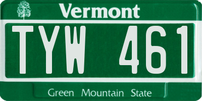 VT license plate TYW461