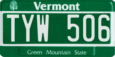 VT license plate TYW506