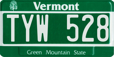 VT license plate TYW528