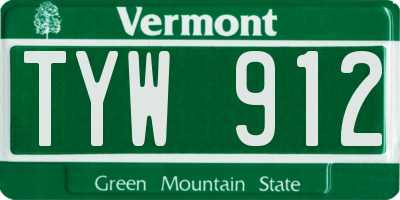 VT license plate TYW912
