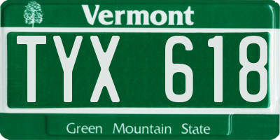 VT license plate TYX618