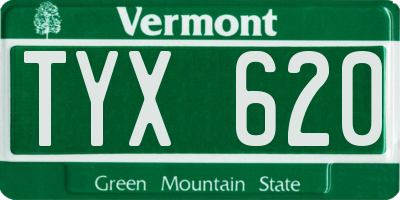 VT license plate TYX620