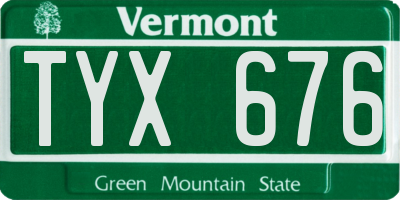 VT license plate TYX676