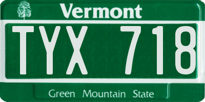 VT license plate TYX718