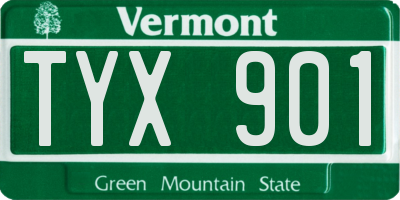 VT license plate TYX901