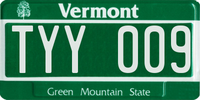 VT license plate TYY009