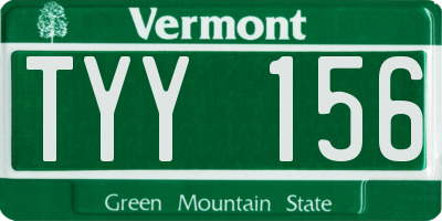 VT license plate TYY156
