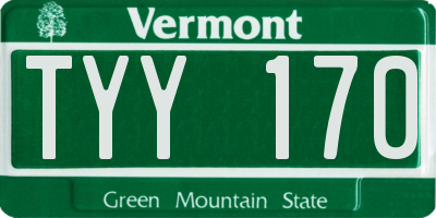 VT license plate TYY170