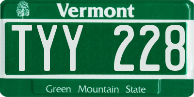 VT license plate TYY228