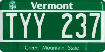 VT license plate TYY237