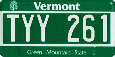 VT license plate TYY261